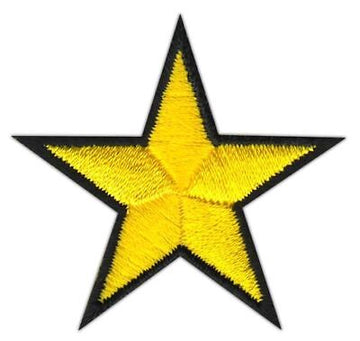 ao32★Stern Klein Gelb Aufnäher aufbügeln Bügelbild Patch Applikation 4,5 x 4,5cm