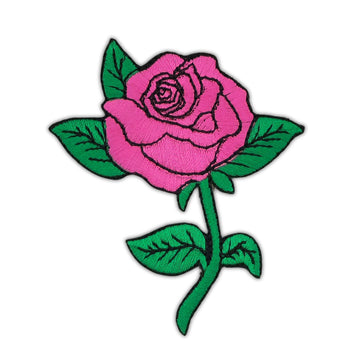#ak05 Rose Rosa Blume Aufnäher Bügelbild Aufbügler Applikation Patch Größe 6,5 x 7,8 cm