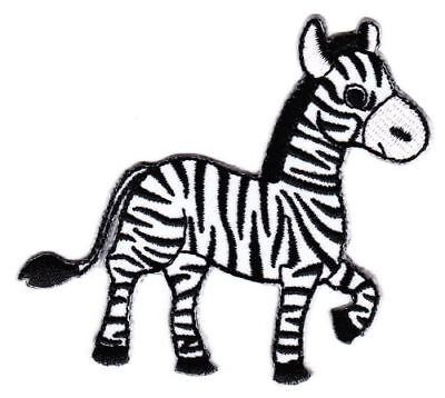 ap09★Zebra Zoo Aufnäher zum aufbügeln Bügelbild Applikation Patch 8,4 x 7,4 cm