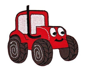 bf19★Traktor Rot Trecker Aufnäher zum aufbügeln Bügelbild Patch Neu 8,3 x 7,4 cm