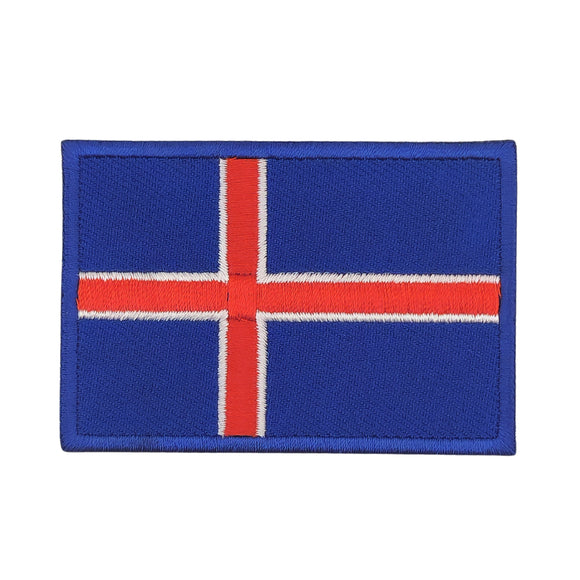 bb67★Island Flagge Aufnäher zum aufbügeln Bügelbild Flicken Patch 7,3 x 5 cm