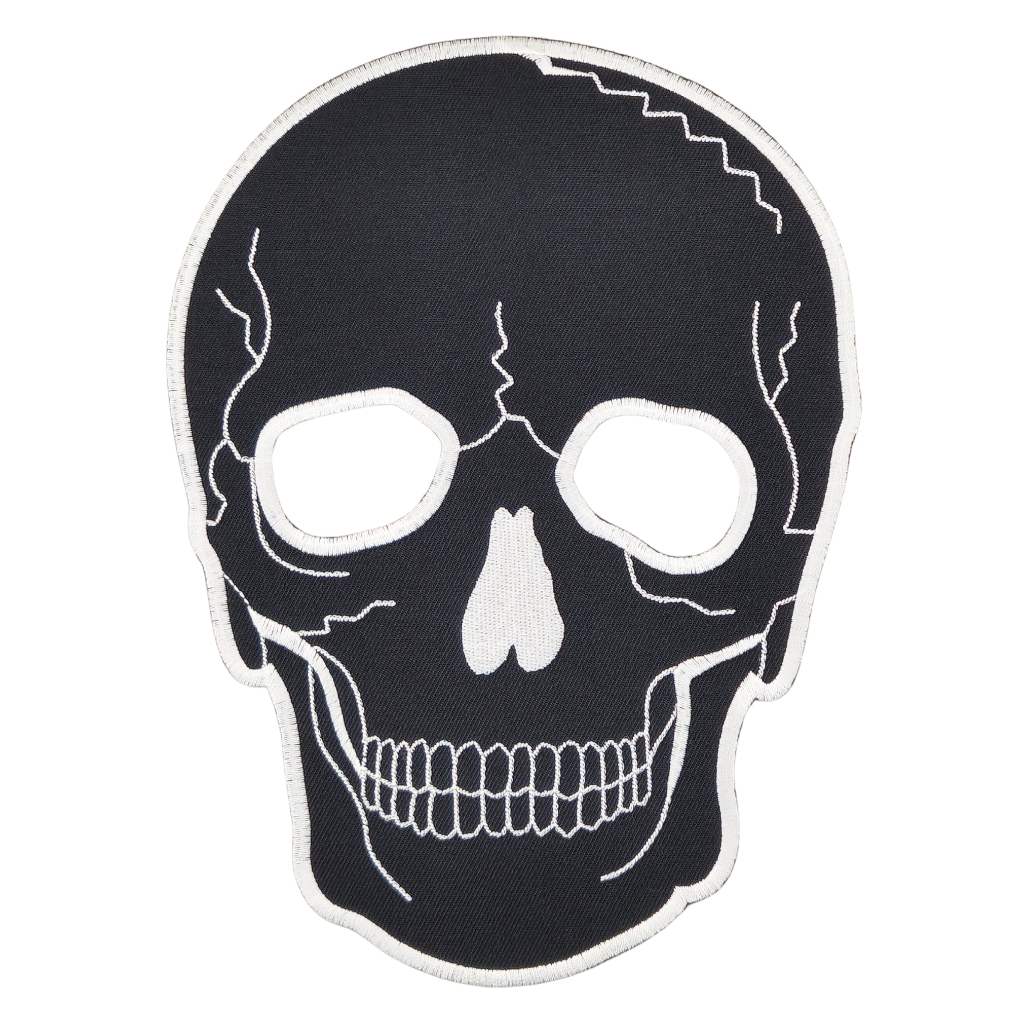 #Backpatch #47 Schwarzer Totenkopf Schädel Biker Rückenaufnäher Back Patch Größe 15,5 x 21 cm