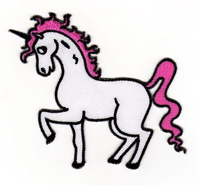 au14★Einhorn Aufnäher zum aufbügeln Bügelbild Patch Applikation Pferd 9,8 x 8 cm