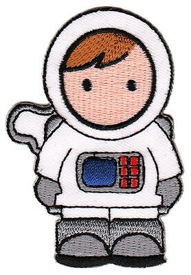 bb64★Astronaut Raumfahrt Aufnäher Bügelbild Patch Bügelflicken Neu 7,7 x 5,2 cm