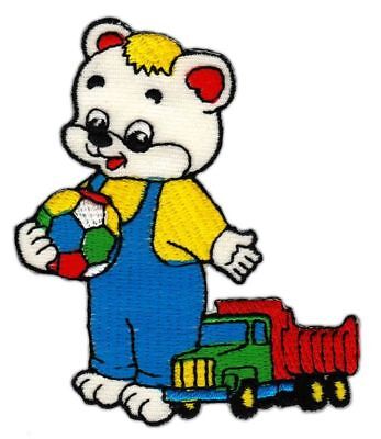 am95★Teddy Bär Kinder Aufnäher Bügelbild Applikation Patch Flicken 5,5 x 6,8 cm