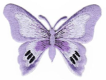 bg57★Schmetterling Lila Aufnäher aufbügeln Bügelbild Patch Flicken 7,7 x 5,6 cm