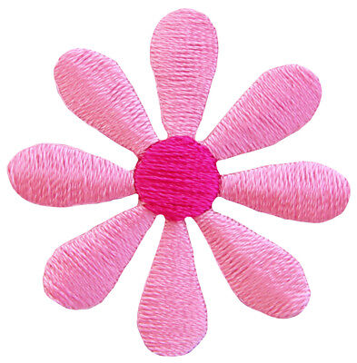 au16★Blüte klein Rosa Blume Aufnäher zum aufbügeln Bügelbild Patch 3,5 x 3,5 cm