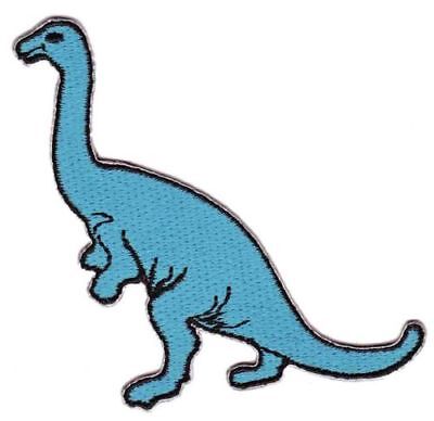 bc80★Dino Blau Dinosaurier Aufnäher zum aufbügeln Bügelbild Patch 6,5 x 7,0 cm