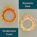 ak30★Feuer Ring Flamme Aufnäher aufbügeln Bügelbild Patch Flicken 7,9 x 8,9 cm-5