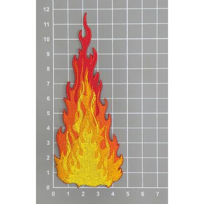 ae84★Feuer Flamme Aufnäher aufbügeln Bügelbild Patch Applikation 4,7 x 11,8 cm