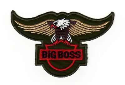 ag30★BIG BOSS Adler Army Aufnäher Bügelbild Applikation Patch Flicken 12,5x7,8cm