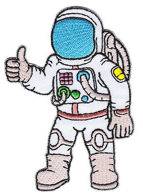 bg97★Astronaut Raumfahrt Aufnäher Bügelbild Patch Flicken Applikation 6 x 8,7 cm