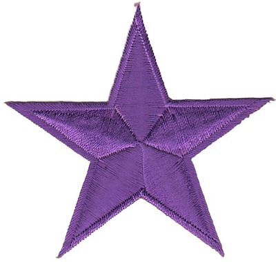 bc97★Stern Lila Aufnäher aufbügeln Bügelbild Patch Bügelflicken Star 8,5 x 8,5cm