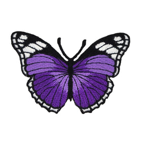 #ae13 Schmetterling Lila Aufnäher Butterfly Applikation Bügelbild Flicken Kinder Patch Größe 7,5 x 5,0 cm