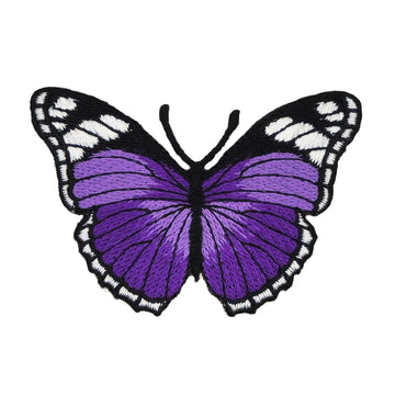 #ae13 Schmetterling Lila Aufnäher Butterfly Applikation Bügelbild Flicken Kinder Patch Größe 7,5 x 5,0 cm