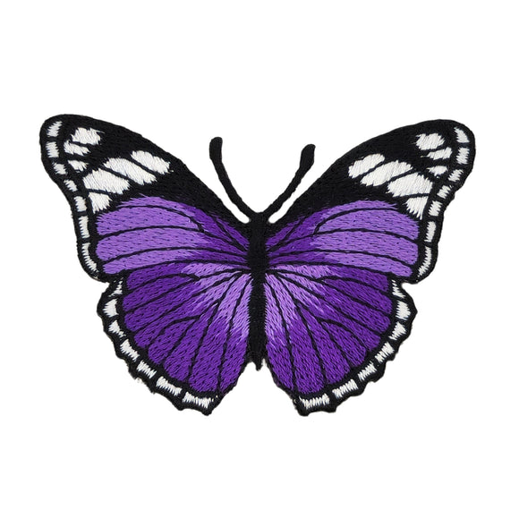 #ae13 Schmetterling Lila Aufnäher Butterfly Applikation Bügelbild Flicken Kinder Patch Größe 7,5 x 5,0 cm