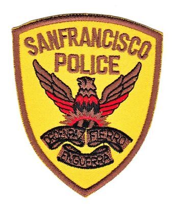 as09★San Francisco Police Aufnäher Bügelbild Applikation Fasching 6,8 x 8,2 cm