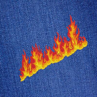 ak02★Feuer Flamme Aufnäher zum aufbügeln Bügelbild Patch Flicken 12,2 x 5,6 cm