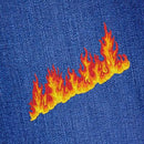 ak02★Feuer Flamme Aufnäher zum aufbügeln Bügelbild Patch Flicken 12,2 x 5,6 cm-7