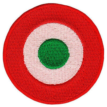 ah57★Zielscheibe Aufnäher zum aufbügeln Bügelbild Patch Flicken Rot 6,4 x 6,4 cm