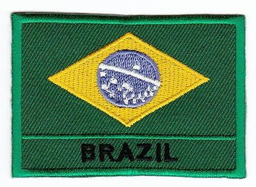 an41★Brazil Flagge Brasilien Bügelbild Applikation Aufnäher Patch Neu 7 x 4,7 cm