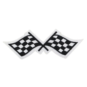 #ae91 Zielflagge Flagge Kariert Aufnäher Applikation Bügelbild Patch Größe 12,5 x 4,5 cm