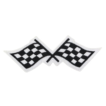 #ae91 Zielflagge Flagge Kariert Aufnäher Applikation Bügelbild Patch Größe 12,5 x 4,5 cm