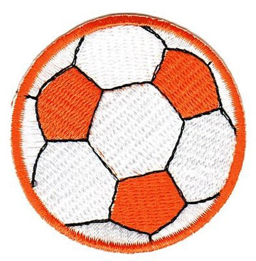 bf34★Fußball Ball Aufnäher Patch Bügelbild Orange Bügelflicken 5,5 x 5,5 cm