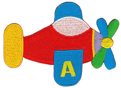 an18★Flugzeug Kinder Aufnäher zum aufbügeln Bügelbild Flicken Patch 9,2 x 6,8 cm