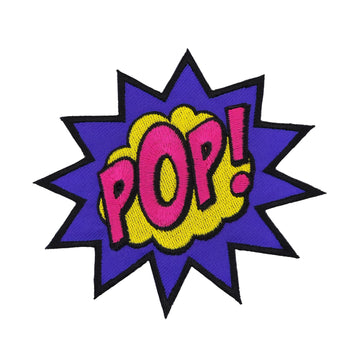 #ad26 POP Sprechblase Aufnäher Bügelbild Applikation Flicken Patch Größe 10,5 x 9,7 cm