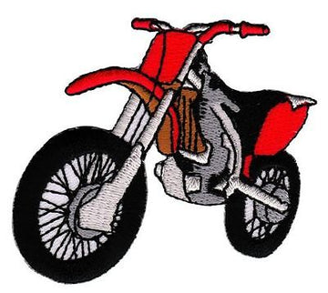 ak50★Motorrad Rot Aufnäher Bügelbild Patch Applikation Enduro Flicken 7 x 6,5 cm