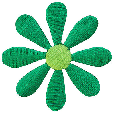 an98★Blüte klein Grün Blume Aufnäher zum aufbügeln Bügelbild Patch 3,5 x 3,5 cm