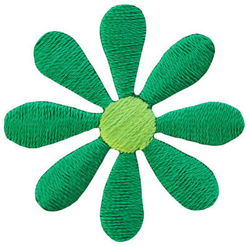 an98★Blüte klein Grün Blume Aufnäher zum aufbügeln Bügelbild Patch 3,5 x 3,5 cm