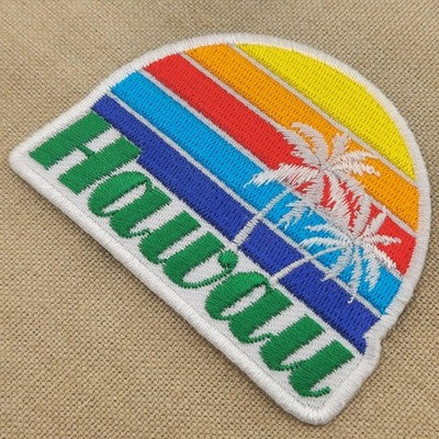 ak40★Hawaii Aufnäher Palme Bügelbild Applikation Patch Flicken 7,3 x 5,5 cm