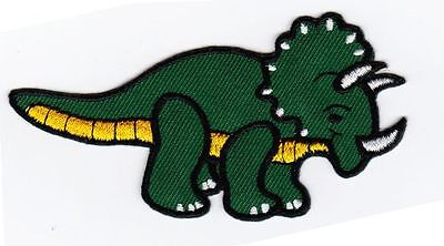 am92★Dinosaurier Dino Grün Aufnäher aufbügeln Bügelbild Applikation 9,5 x 5 cm