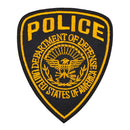 au08★Police Aufnäher zum aufbügeln Bügelbild USA Patch Karneval Kostüm 7,5 x 9cm-1