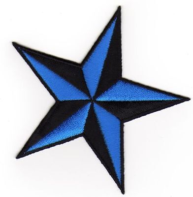 au92★Stern Aufnäher zum aufbügeln Bügelbild Bügelflicken Patch Blau 8,5 x 8,5 cm