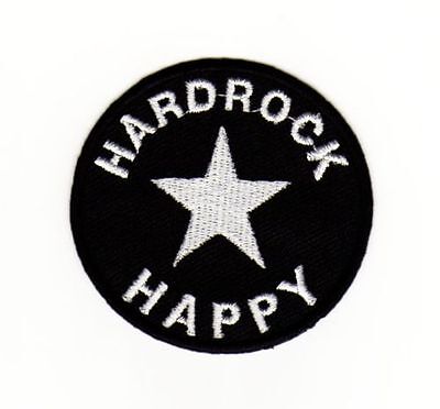 ag97★Hard Rock Happy Stern Aufnäher Bügelbild Applikation Patch Flicken 6 x 6 cm