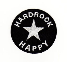 ag97★Hard Rock Happy Stern Aufnäher Bügelbild Applikation Patch Flicken 6 x 6 cm