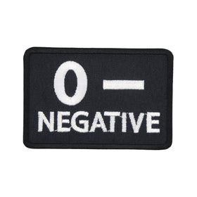 #be30 Blood Group 0 - Negative Zero Patch Iron-On Application Patch Size 7.5 x 5.0 cm