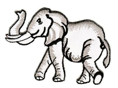 bf25★Elefant Safari Zoo Aufnäher zum aufbügeln Bügelbild Applikation 8,4 x 5,8cm