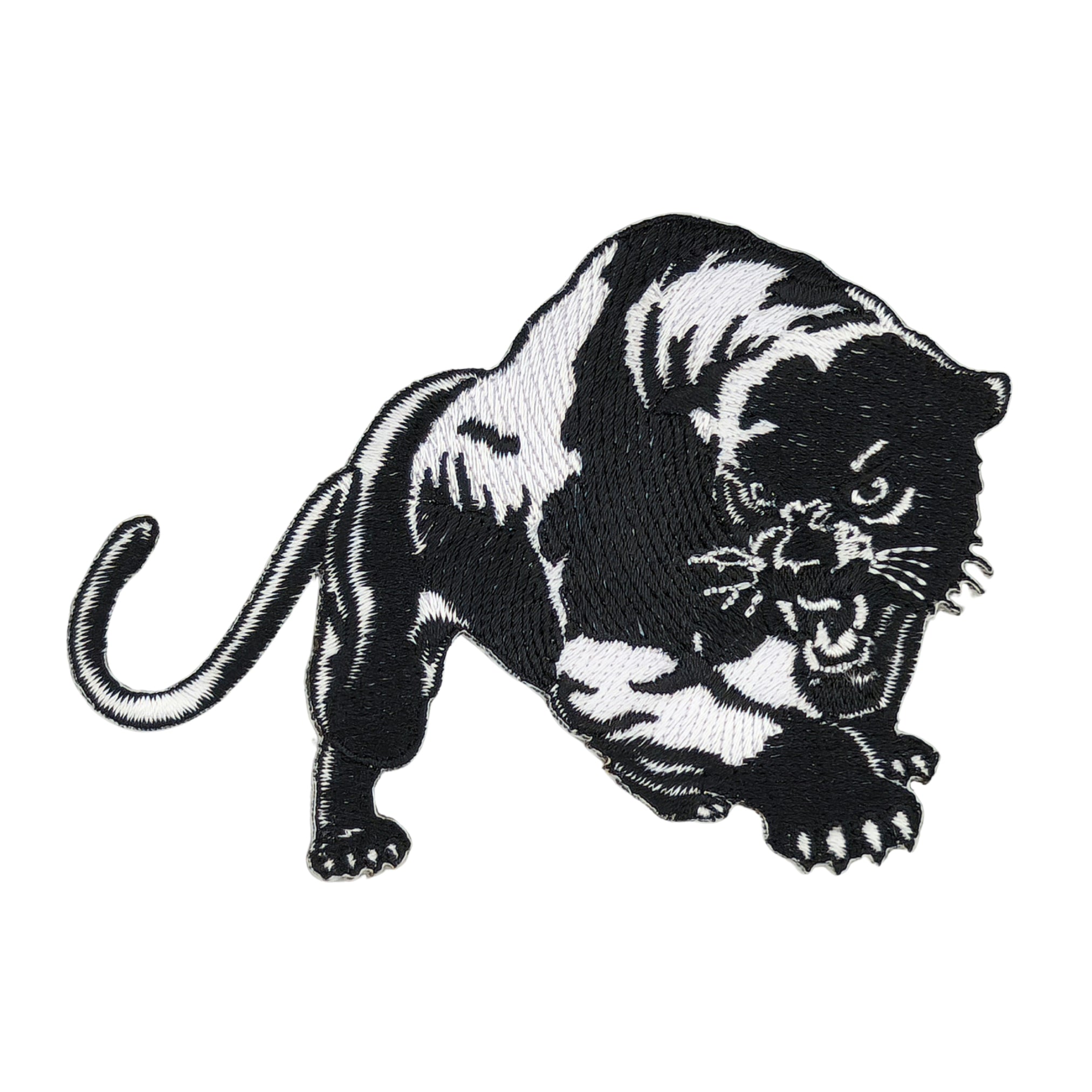 #ae15 Panter Panther Black White Patch Iron-On Application Patch Size 9.6 x 6.8 cm