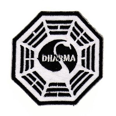 au17★DHARMA Yin Yang Aufnäher zum aufbügeln Bügelbild Patch Bügelflicken 8 x 8cm