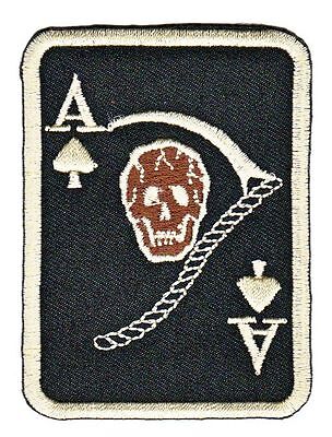 as13★Karte Pik Ass Totenkopf Aufnäher Bügelbild Applikation Patch 5,5 x 7,5 cm