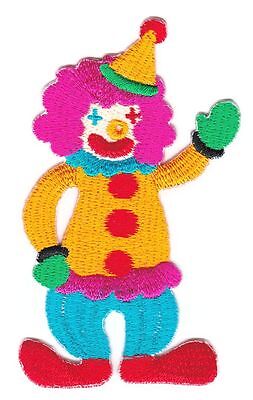 bg17★Clown Zirkus Aufnäher zum aufbügeln Bügelbild Patch Flicken 6,3 x 7,7 cm