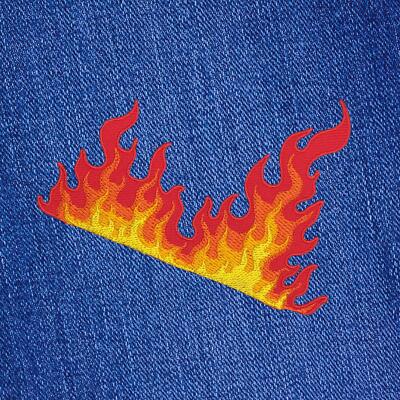 as64★Feuer Ring Flamme Aufnäher aufbügeln Bügelbild Patch Flicken 10,6 x 7,5 cm