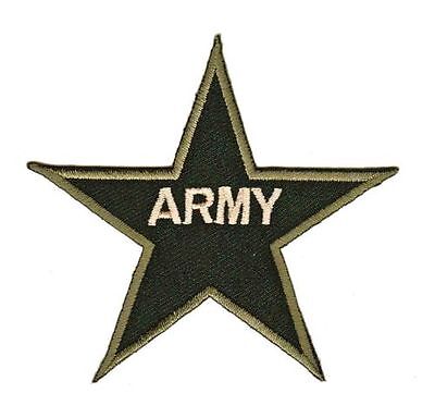 be02★ARMY Stern Aufnäher zum aufbügeln Bügelbild Patch Bügelflicken Neu 8 x 8 cm