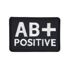 #be25 Blood Group AB + Positive Patch Iron-On Application Patch Size 7.5 x 5.0 cm