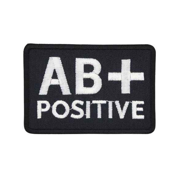 #be25 Blutgruppe AB + Positiv Aufnäher Bügelbild Applikation Patch Größe 7,5 x 5,0 cm