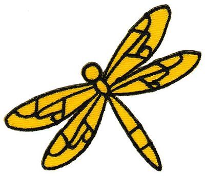bb84★Libelle Gelb Aufnäher zum aufbügeln Bügelbild Patch Applikation 8,4 x 6 cm